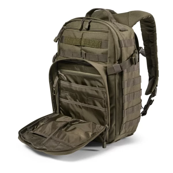 Тактичний рюкзак 5.11 Tactical RUSH12 2.0 Backpack колір - Олива (фото спереду малого відділення)