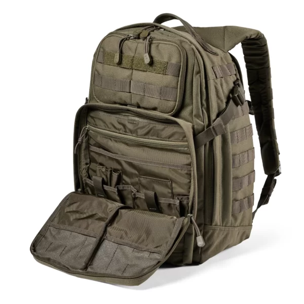 Тактичний рюкзак 5.11 Tactical RUSH24 2.0 Backpack колір - Олива (фото спереду маленьке відділення)