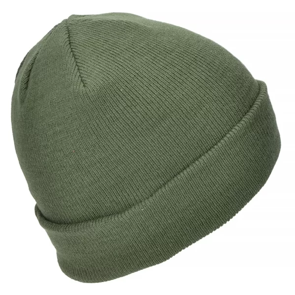 Шапка тонкої в'язки Beanie Cap від MIL-TEC, колір - Олива (фото з правого боку)