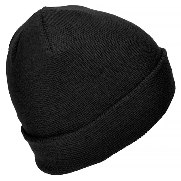 Шапка тонкої в'язки Beanie Cap від MIL-TEC, колір - Чорний (фото з правого боку)