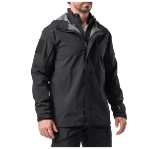 Куртка тактична штормова force rain shell jacket від 5.11 Tactical, колір - Чорний (фото спереду)