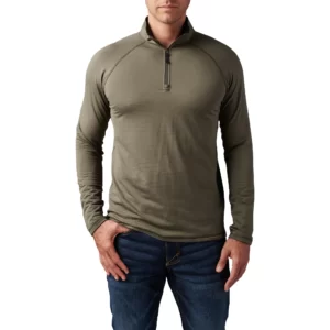 Термореглан Stratos 1/4 ZIP від 5.11 Tactical, колір - Олива (фото спереду)