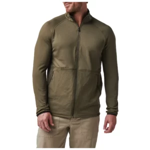 Тактична флісова кофта Stratos Full Zip від 5.11 Tactical, колір - Олива (фото спереду)